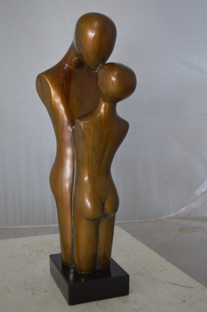 Young Lovers Kissing Resin Statue -  Size: 10"L x 8"W x 27"H.