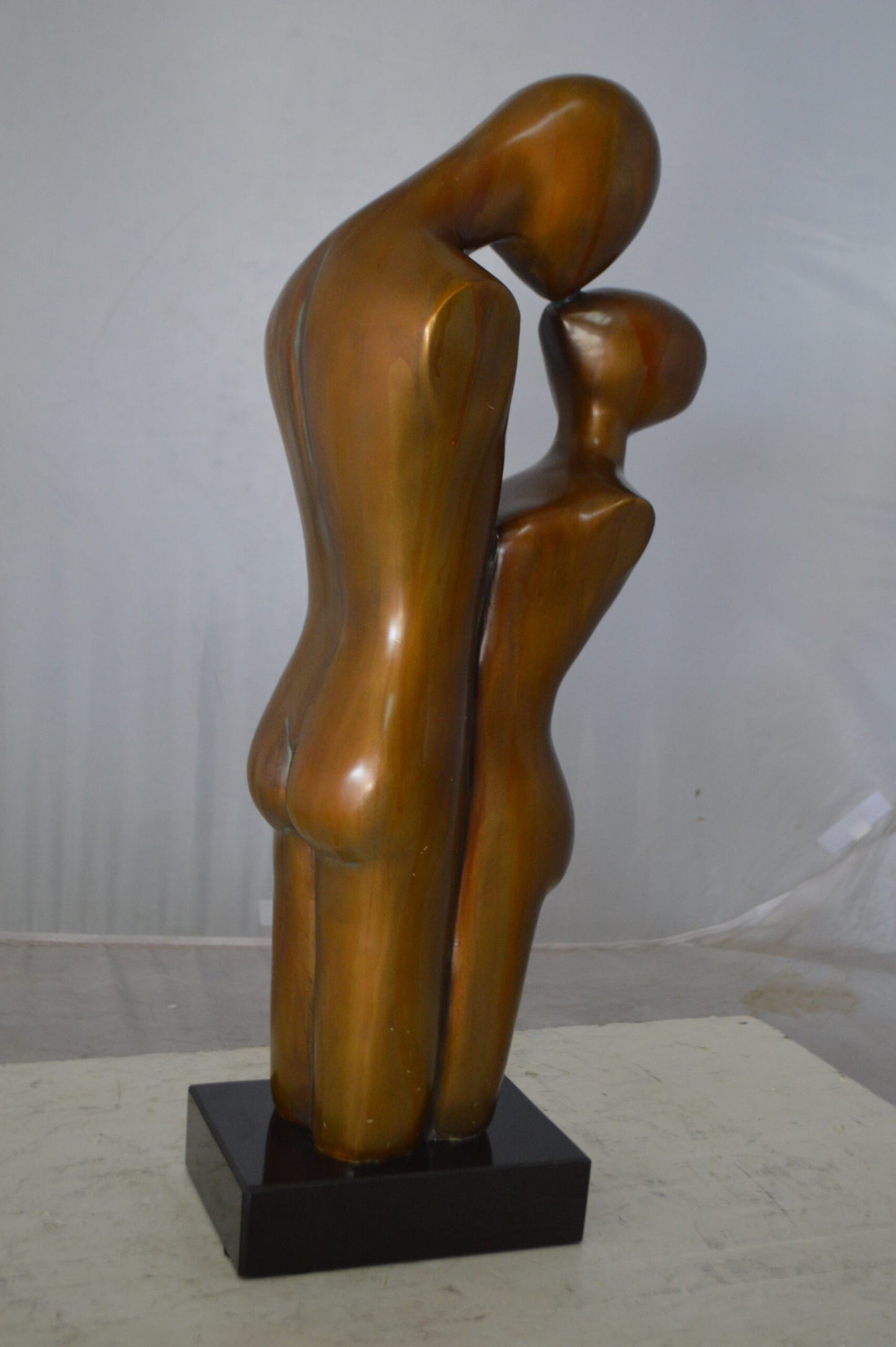 Young Lovers Kissing Resin Statue -  Size: 10"L x 8"W x 27"H.