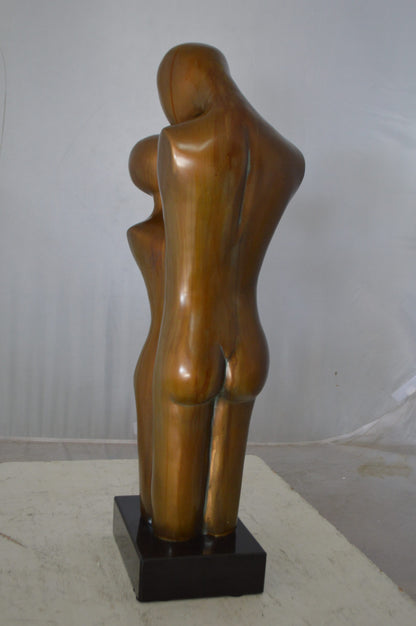 Young Lovers Kissing Resin Statue -  Size: 10"L x 8"W x 27"H.