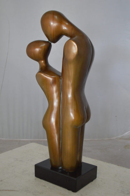 Young Lovers Kissing Resin Statue -  Size: 10"L x 8"W x 27"H.