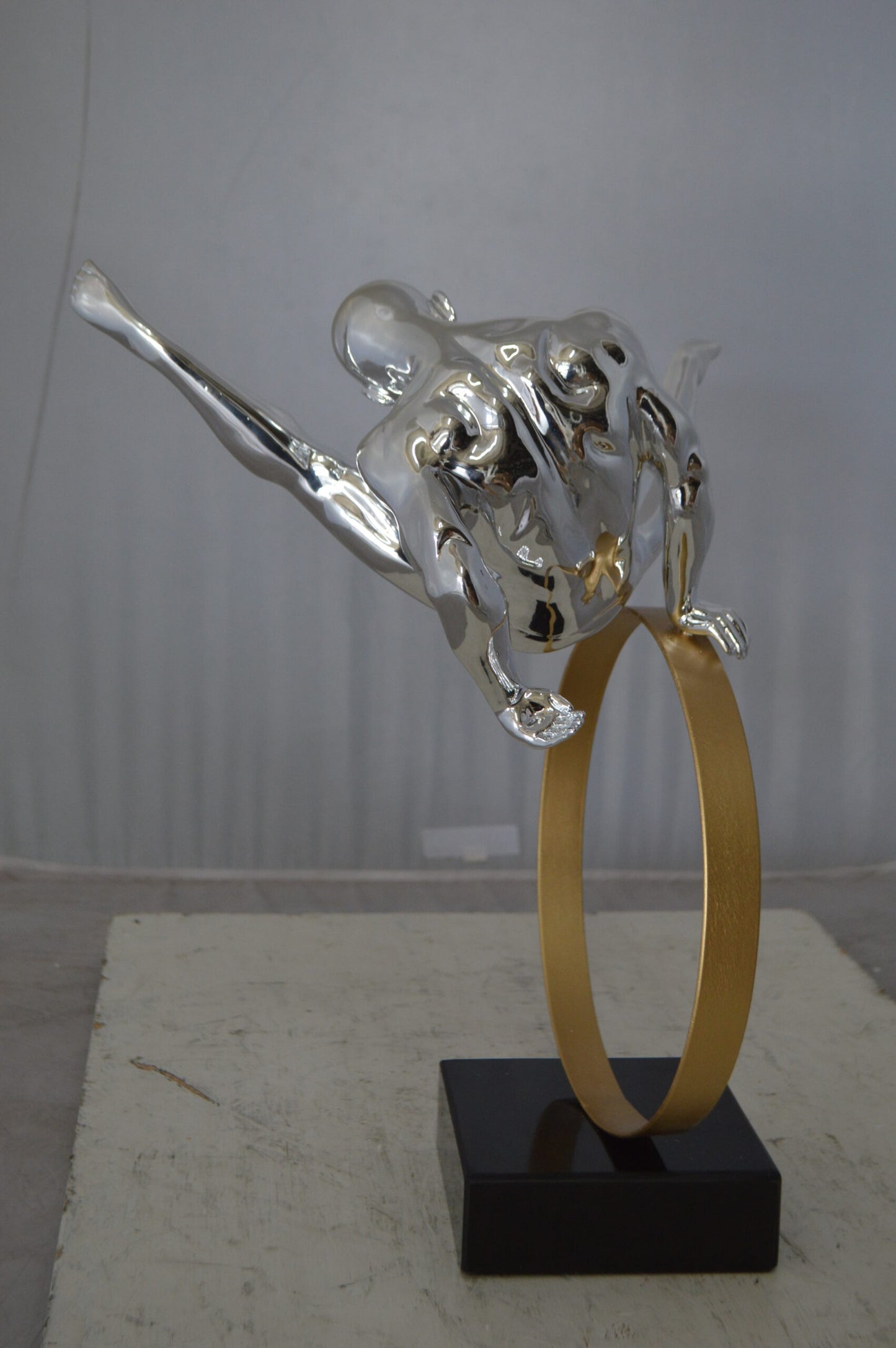 Gymnastic on a Ring Resin Statue -  Size: 16"L x 11"W x 17"H.