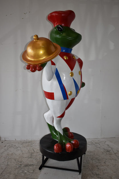 Giant Frog Chef Made of Resin Good for Outdoors Size: 41" x 30" x 70"H