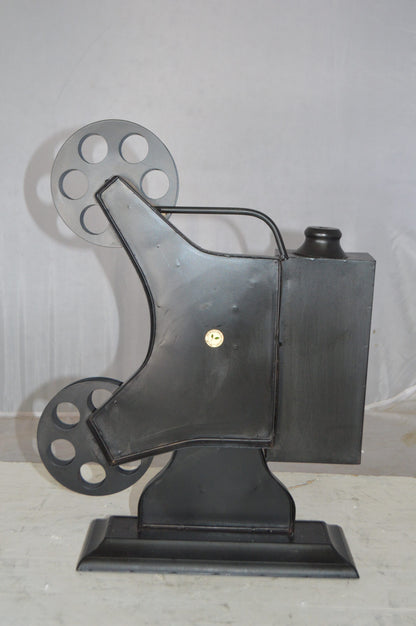 Movie Reel Abstract Metal Statue -  Size: 13"L x 4"W x 19"H.