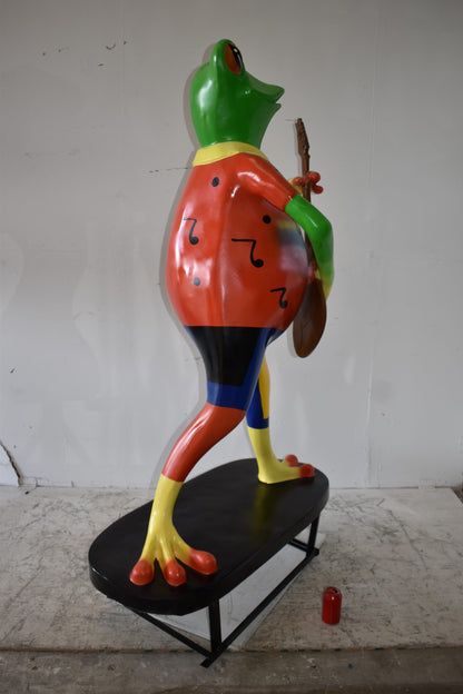 Giant Happy Frog Playing the Guitar Good for Outdoors Size: 46" x 28" x 70"H