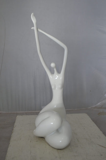 Modern Art Large Dancer in Action Resin Statue -  Size: 12"L x 8"W x 25"H.