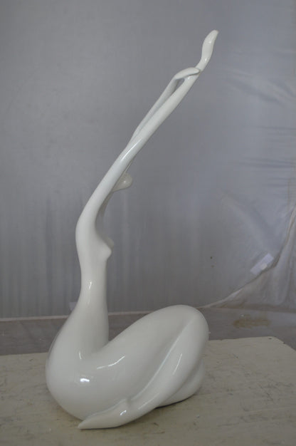 Modern Art Large Dancer in Action Resin Statue -  Size: 12"L x 8"W x 25"H.