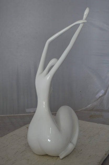 Modern Art Large Dancer in Action Resin Statue -  Size: 12"L x 8"W x 25"H.