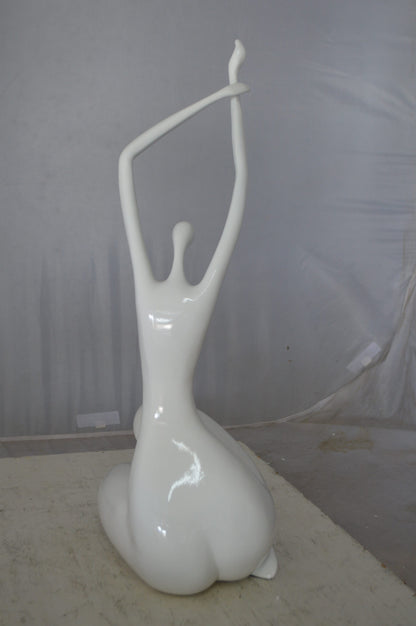 Modern Art Large Dancer in Action Resin Statue -  Size: 12"L x 8"W x 25"H.