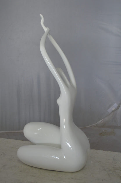 Modern Art Large Dancer in Action Resin Statue -  Size: 12"L x 8"W x 25"H.