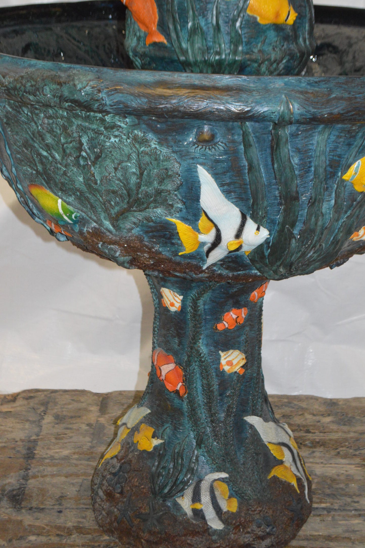 Bawl Bronze Fountain with three steps shells -  Size: 43"L x 43"W x 63"H.