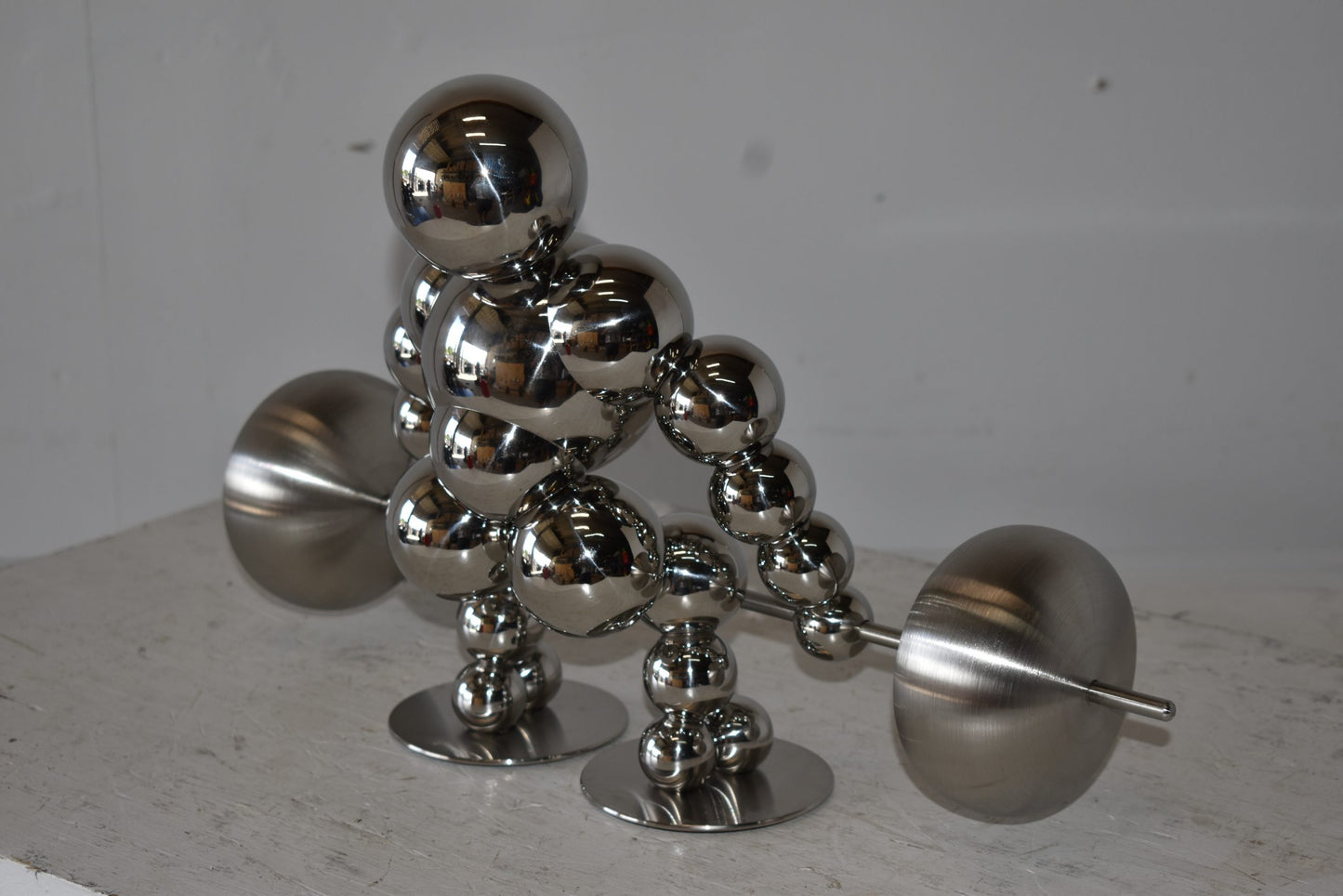 Modern Art Weightlifter First Pull Position Chrome Statue Size: 20" x 8" x 11"H