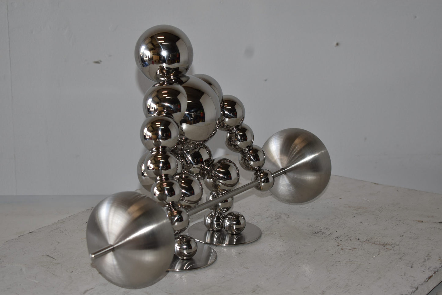 Modern Art Weightlifter First Pull Position Chrome Statue Size: 20" x 8" x 11"H