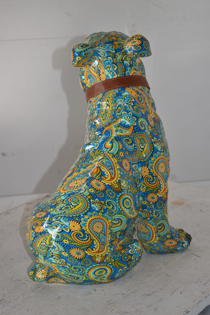 Modern Graffiti Bulldog Statue Made of Resin Size: 13" x 11" x 15"H