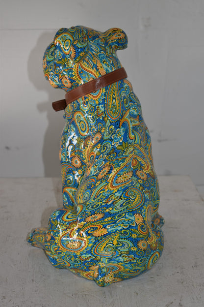 Modern Graffiti Bulldog Statue Made of Resin Size: 13" x 11" x 15"H