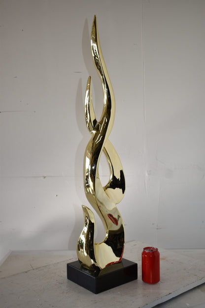 Gold Large Fire Abstract Made of Resin Size: 9" x 7" x 38"H