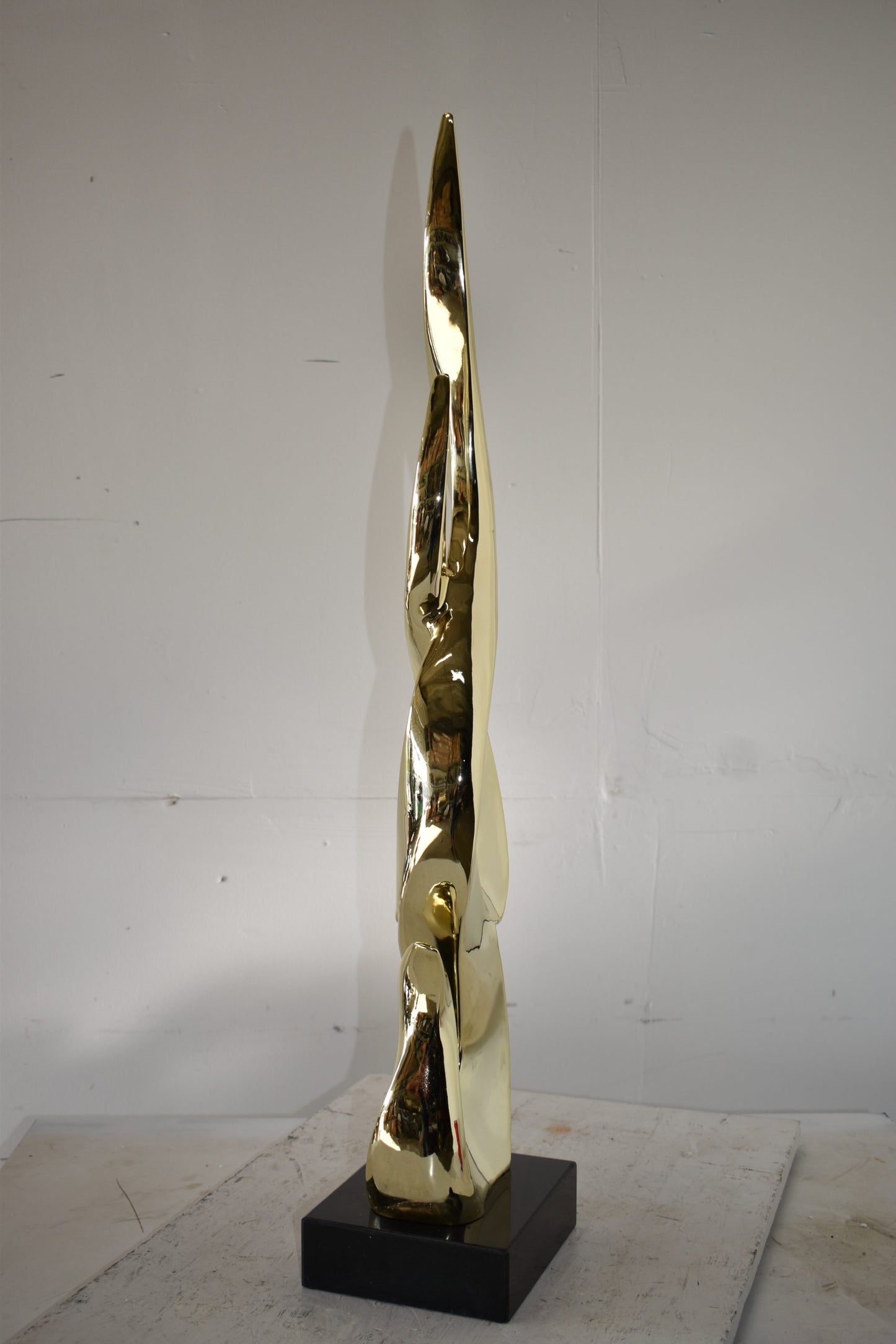 Gold Large Fire Abstract Made of Resin Size: 9" x 7" x 38"H