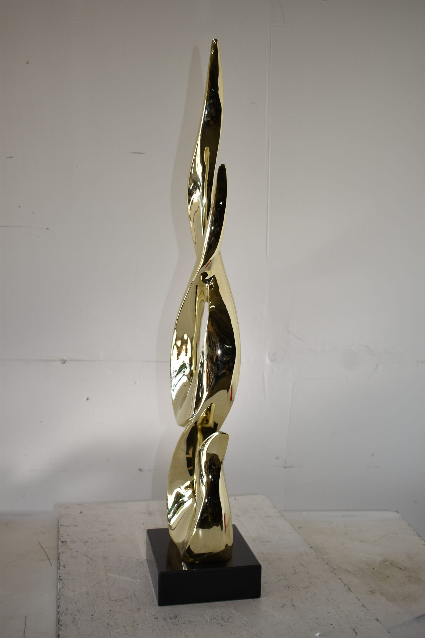 Gold Large Fire Abstract Made of Resin Size: 9" x 7" x 38"H