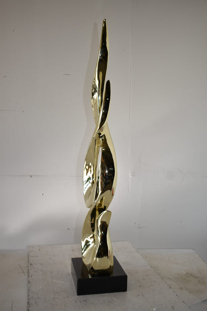 Gold Large Fire Abstract Made of Resin Size: 9" x 7" x 38"H