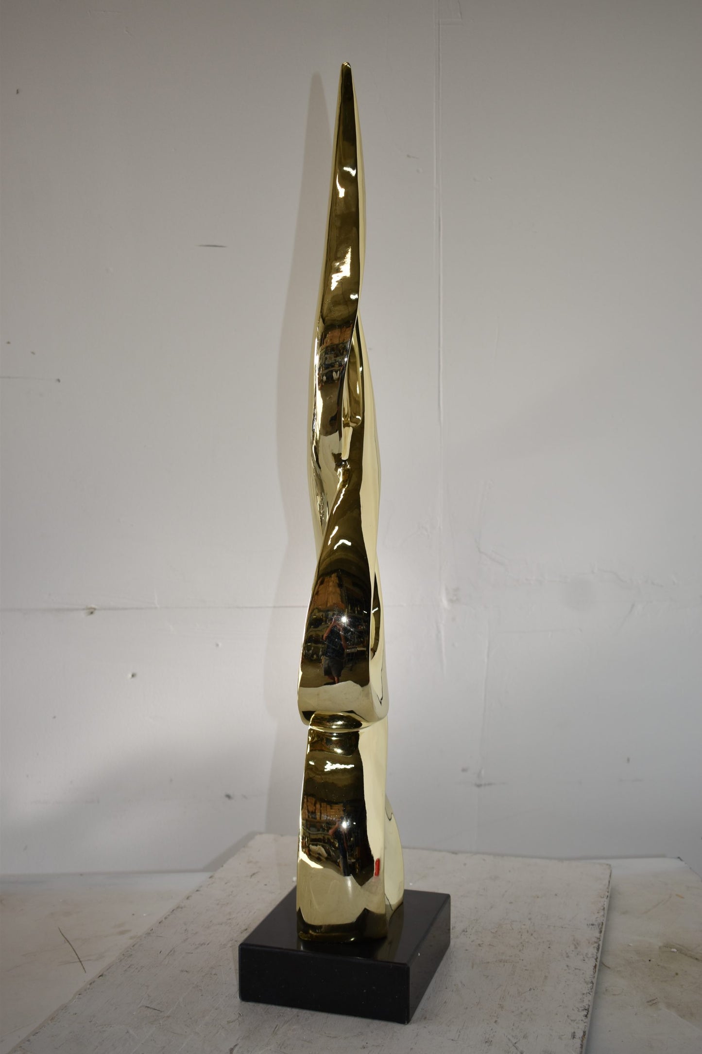 Gold Large Fire Abstract Made of Resin Size: 9" x 7" x 38"H
