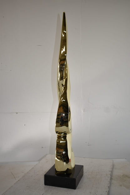 Gold Large Fire Abstract Made of Resin Size: 9" x 7" x 38"H