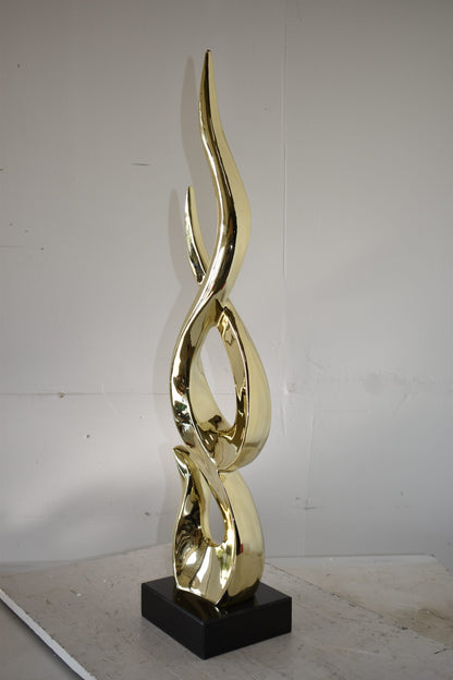 Gold Large Fire Abstract Made of Resin Size: 9" x 7" x 38"H