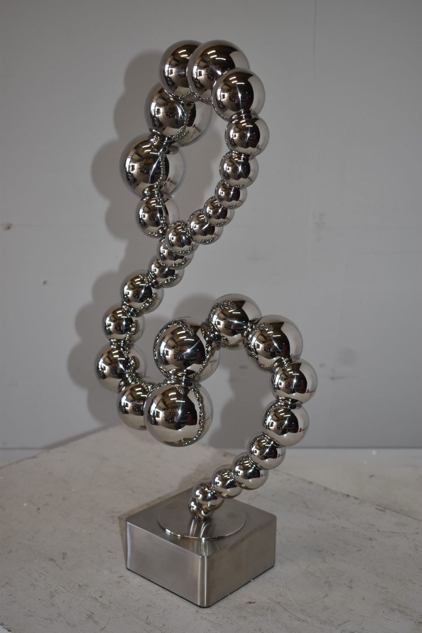 Modern Art Abstract Made of Shiny Metal Chrome Balls Size: 10" x 7" x 24"H