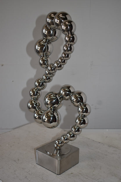 Modern Art Abstract Made of Shiny Metal Chrome Balls Size: 10" x 7" x 24"H
