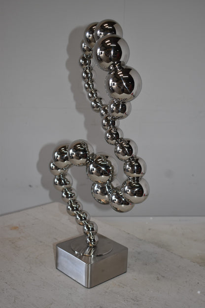 Modern Art Abstract Made of Shiny Metal Chrome Balls Size: 10" x 7" x 24"H