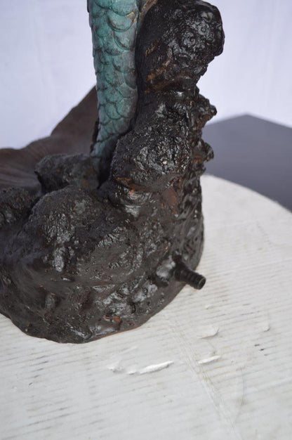 Mermaid Holding a Shell Bronze Fountain -  Size: 18"L x 19"W x 46"H.
