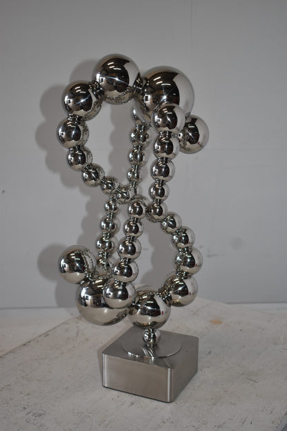 Modern Art of Acrobats in Action Made of Chrome Balls Size: 12" x 8" x 23"H