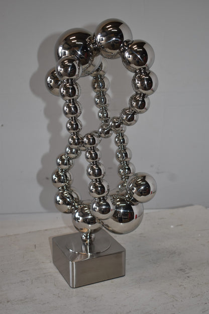 Modern Art of Acrobats in Action Made of Chrome Balls Size: 12" x 8" x 23"H