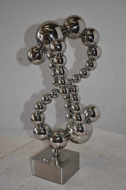 Modern Art of Acrobats in Action Made of Chrome Balls Size: 12" x 8" x 23"H