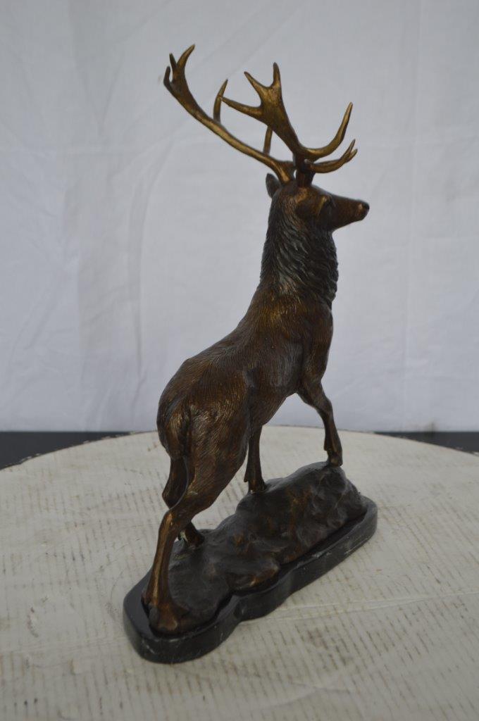Elk Bronze Statue -  Size: 6"L x 12"W x 15"H.