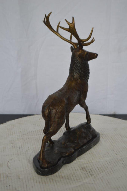 Elk Bronze Statue -  Size: 6"L x 12"W x 15"H.