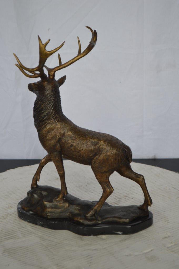 Elk Bronze Statue -  Size: 6"L x 12"W x 15"H.