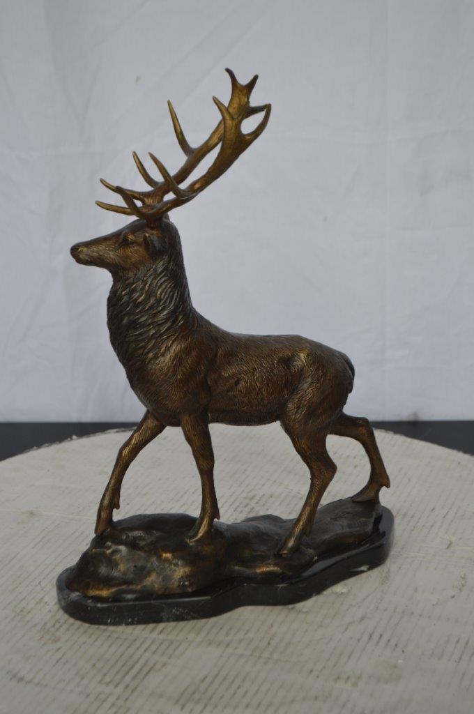 Elk Bronze Statue -  Size: 6"L x 12"W x 15"H.