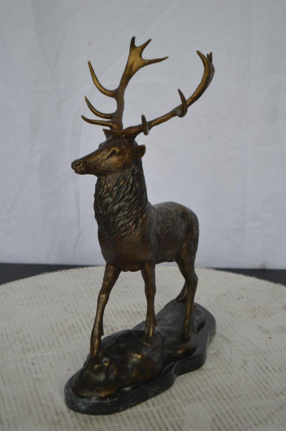 Elk Bronze Statue -  Size: 6"L x 12"W x 15"H.