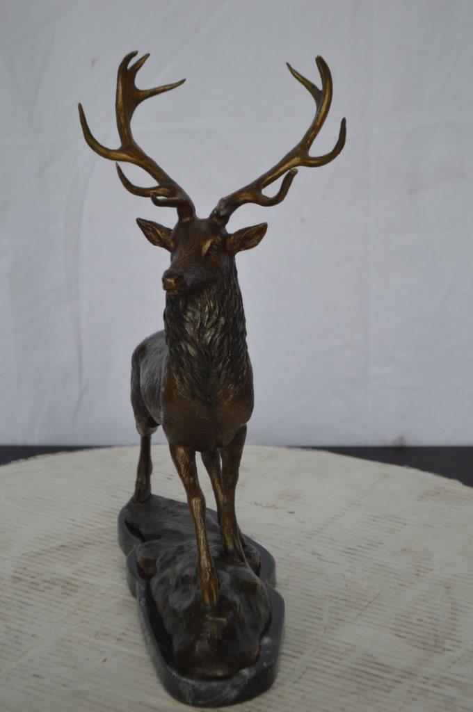Elk Bronze Statue -  Size: 6"L x 12"W x 15"H.