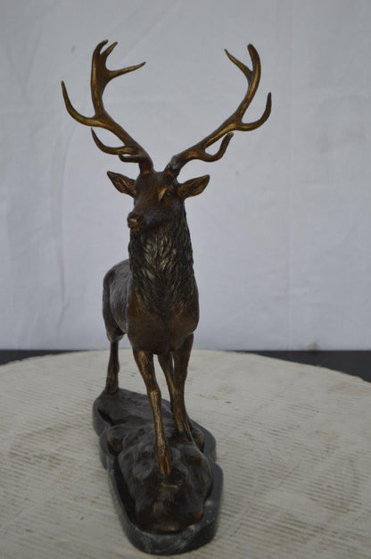 Elk Bronze Statue -  Size: 6"L x 12"W x 15"H.