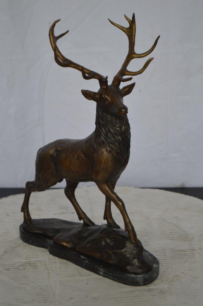 Elk Bronze Statue -  Size: 6"L x 12"W x 15"H.
