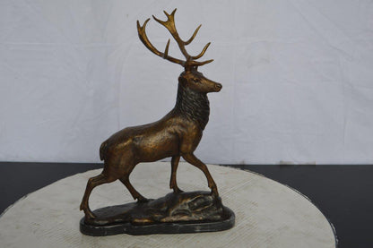Elk Bronze Statue -  Size: 6"L x 12"W x 15"H.