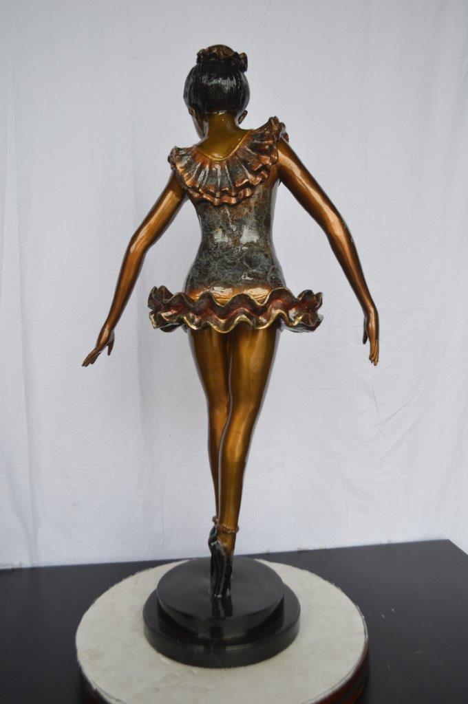 Ballet Dancer on Tippy Toes Bronze Statue -  Size: 25"L x 14"W x 47"H.