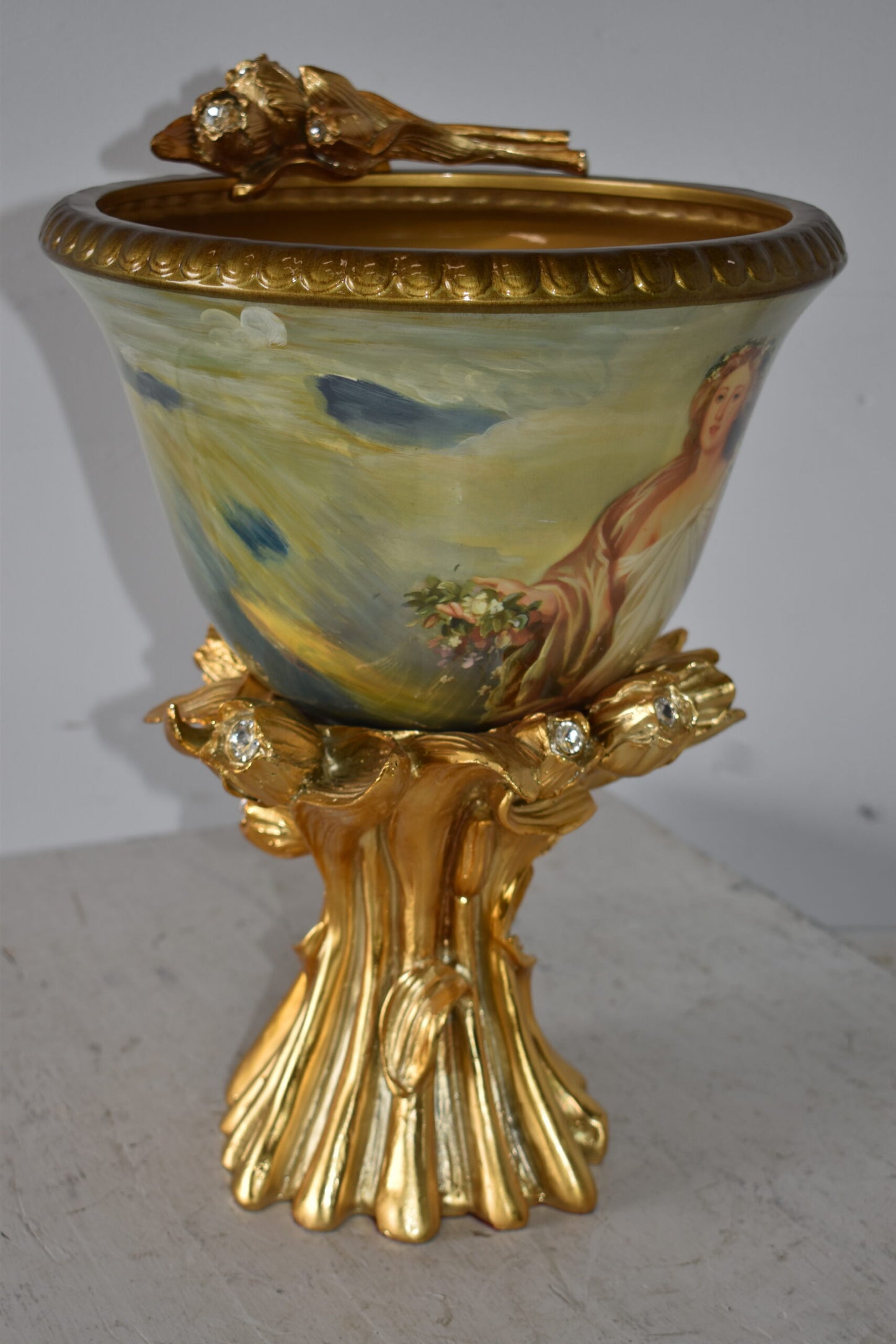 Decorative Resin Vase Embellished with Fairy Flora Size: 12" x 12" x 18"H