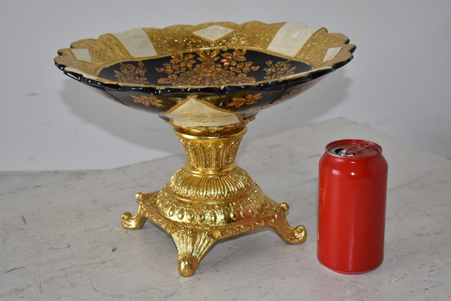 Open and Unique Kylix Decoration Resin Vase   Size: 12" x 12" x 7"H