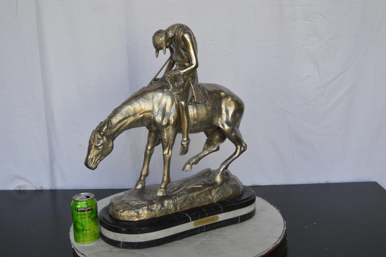 End of the Trail silver finish-James Fraser statue -  Size: 19"L x 9"W x 22"H.