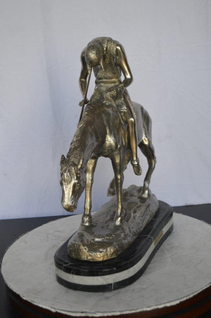 End of the Trail silver finish-James Fraser statue -  Size: 19"L x 9"W x 22"H.