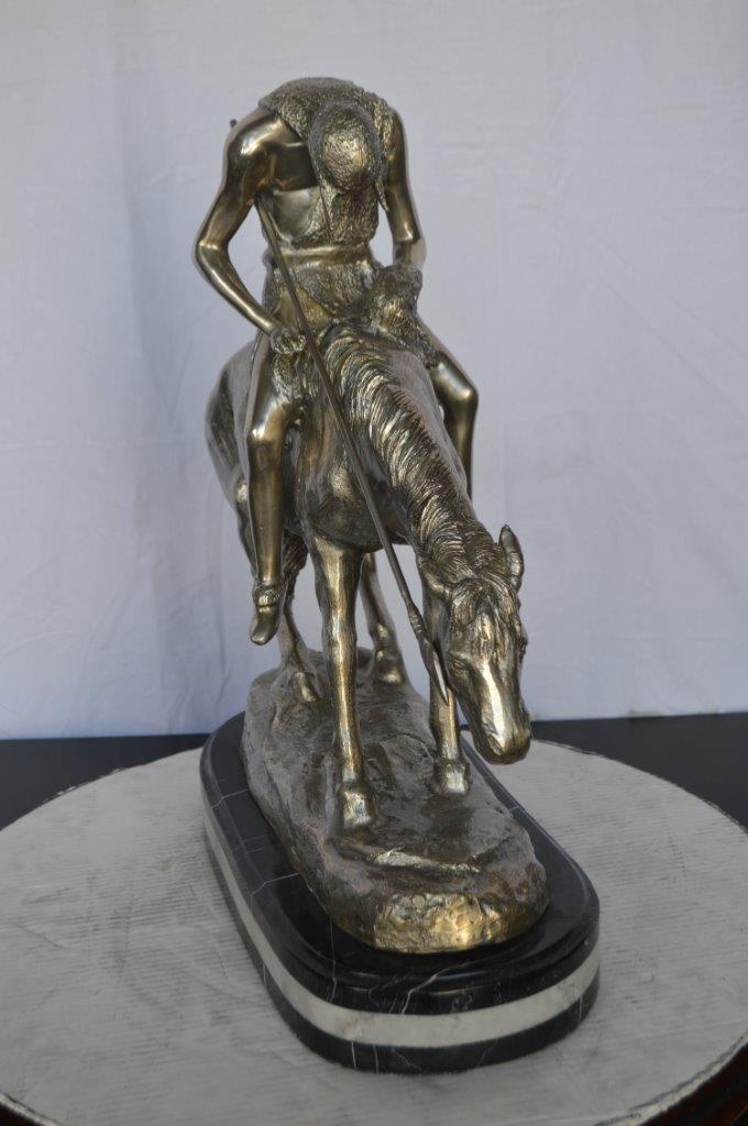 End of the Trail silver finish-James Fraser statue -  Size: 19"L x 9"W x 22"H.