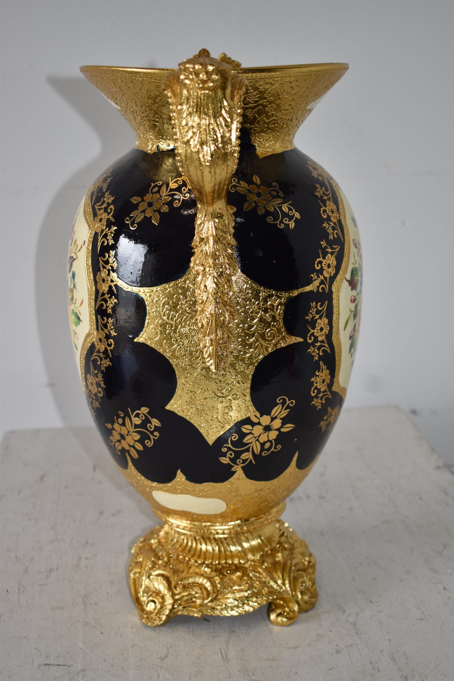 Floral Amphora Designed Decoration Resin Vase Size: 14" x 10" x 18"H