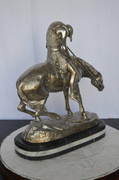 End of the Trail silver finish-James Fraser statue -  Size: 19"L x 9"W x 22"H.