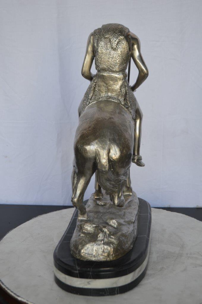 End of the Trail silver finish-James Fraser statue -  Size: 19"L x 9"W x 22"H.